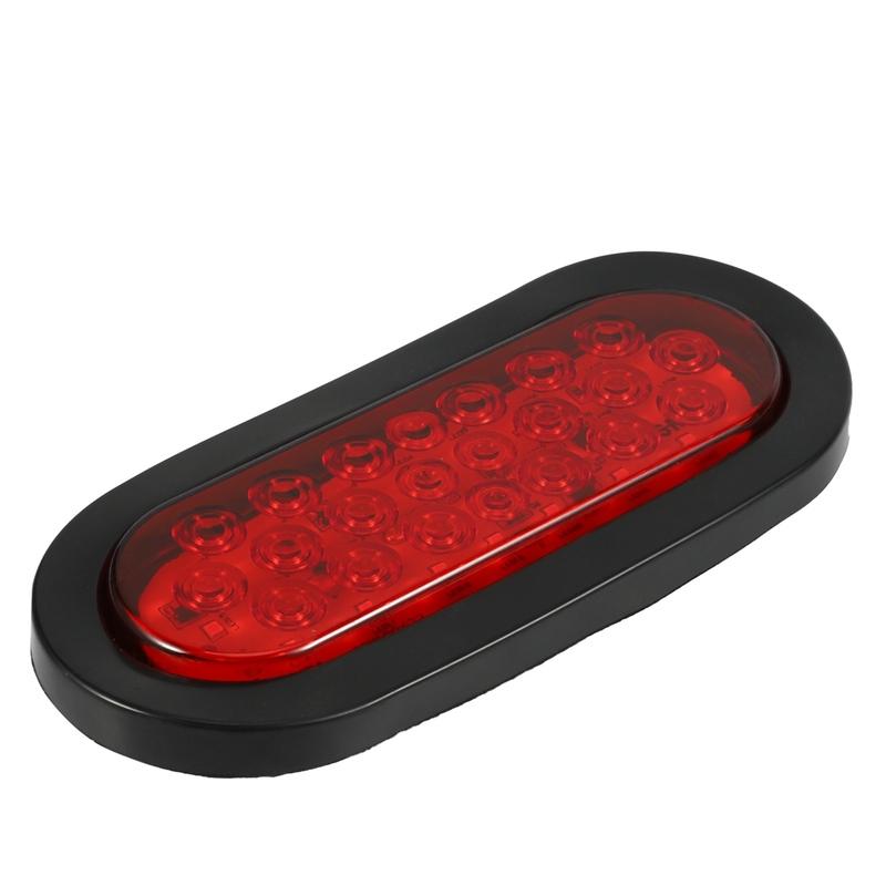 New!2Pcs 6 Inch Oval Red 22 LED Truck Taillight Transparent Reversing Tail Light For Truck Trailer Warning Light
