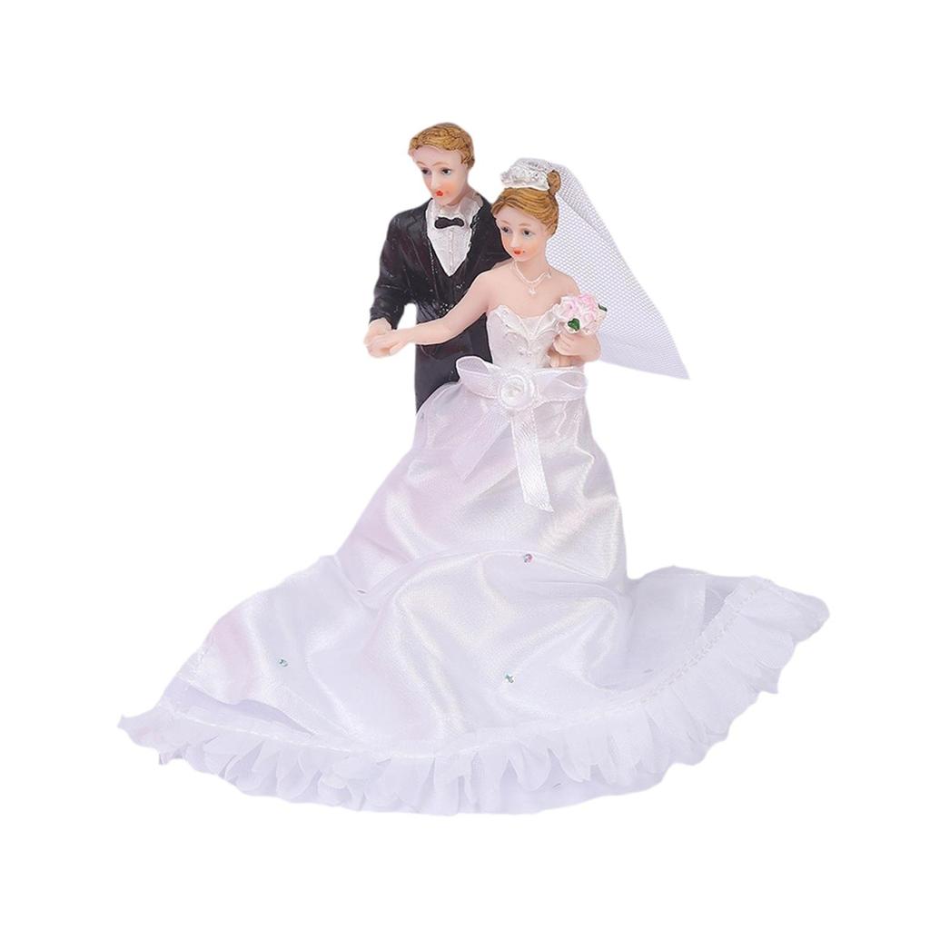 Wedding Cake Topper Bride and Groom Set Accessories Decorative Resin Romantic