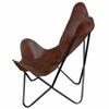Vintage Leather Butterfly Chair Brown Leather Handmade Folding Relax Arm Chair