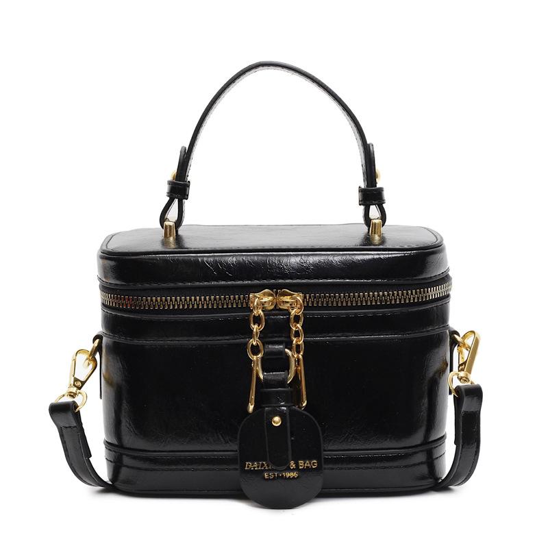 Retro texture small square bag, female tide niche splicing, portable box bag, shoulder messenger bag.