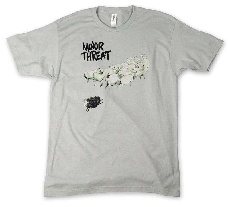 

New Authentic Minor Threat Band Black Sheep Out Of Step Punk Gray TShirt Unisex T-Shirt S