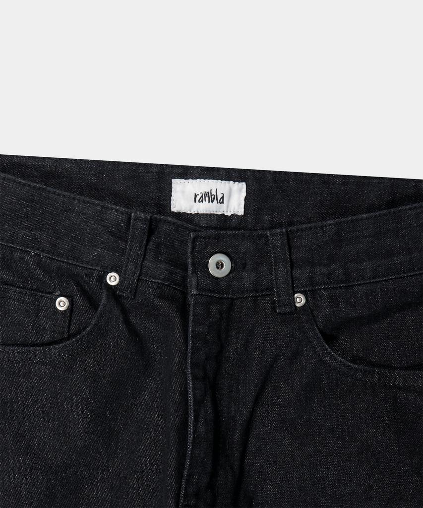 Lambeulla Bgn Semi-Wide Denim Pants [Black]