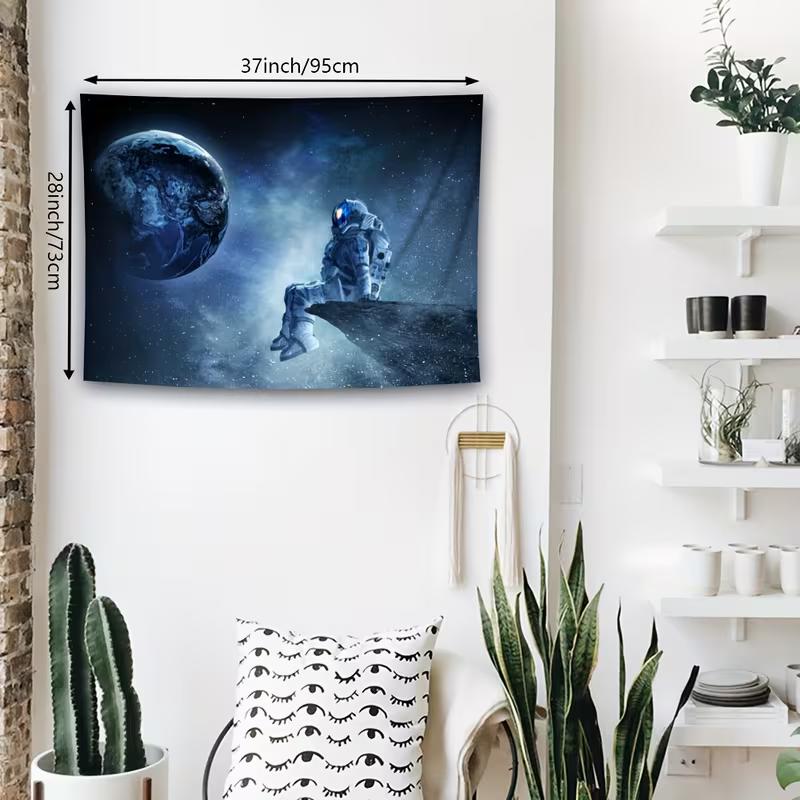 2D Deep Space Astronaut Tapestry Starry Sky Planet Wall Hanging