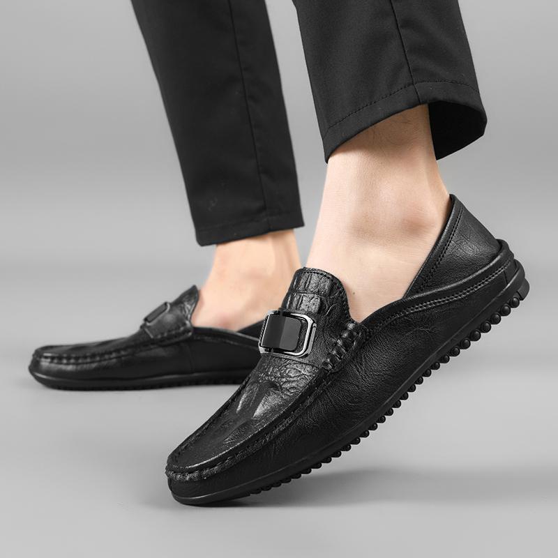 High-quality Men's Casual Leather Shoes Four Seasons Anti Slip Business Leather Shoes Fashion Versatile Tide Party Driving Shoes