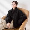 Autumn and winter new pure lamb fur fur integrated fur coat women's short stand-up collar zipper sheep shearing coat