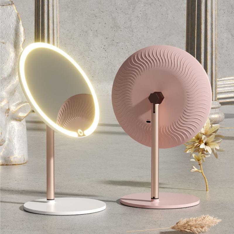 Lighting Makeup Mirrors Desktop Mirror Living Room Portable Dressing Table Accessories Household Foldable Aesthetic Ornaments