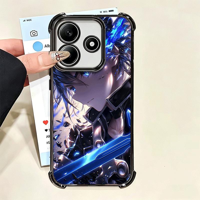 Sword Art Online Kirito Plating Phone Case For Xiaomi Poco X5 X6 X7 X8 Pro Max F8 Ultra F7 M8 M7 M5S Redmi 15C 15 14C 13C 13 X3