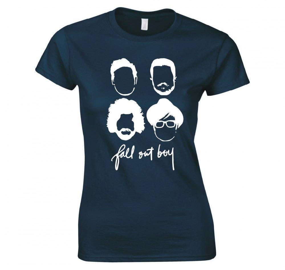 Fall Out Boy Silhouette Faces Ladies Tshirt New S