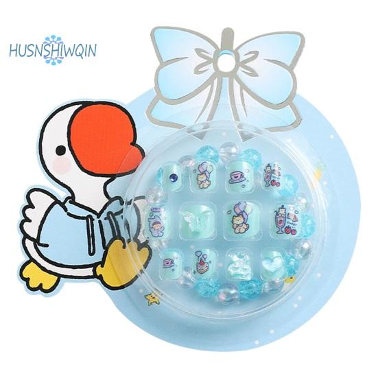 

12 шт. накладные ногти - очаровательный мультяшный узор, яркий цвет, полное покрытие, декоративные накладные ногти, маникюрные советы синий