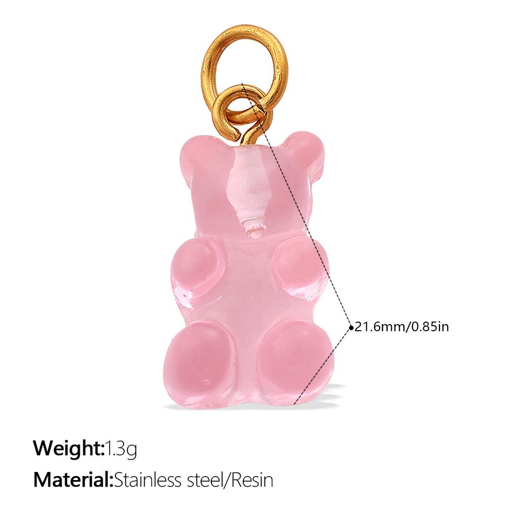 Koreaanse Schattige Beer Kleurrijke Snoep Oorbellen & Ketting Hanger Charms voor Vrouwen
