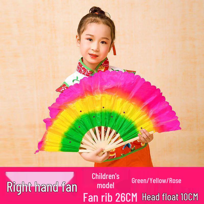 Двусторонний веер для взрослых для танца, градиентный Ян Гэ, фитнес, с 18 полированными ребрами