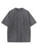 Herren Retro Gewaschenes Schweres Baumwoll-T-Shirt - Lockere Passform, Kurze Ärmel, Rundhalsausschnitt, Lässiger Vintage-Stil
