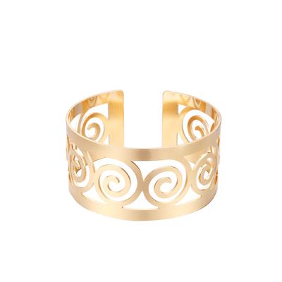 Handicraft Personality Punk Jewelry Spiral Pattern Hollow Opening Bracelet Tide Bracelet