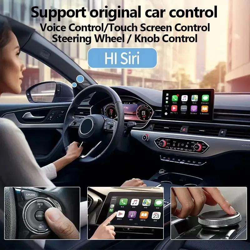 2 in1 Wireless CarPlay AI Mini Android Auto Box Plug&Play Automatic Connection Compatible with 99% of Cars with OEM Wired CarPlay