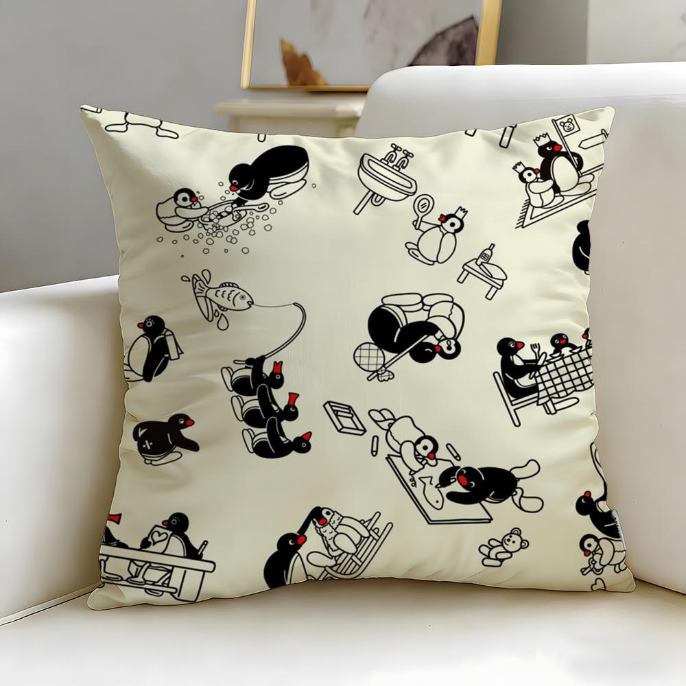 classic cartoon Pingu Cushion Cover Soft & Easy-Wash Pillow Case – Versatile for Couch, Bed, Travel and Office