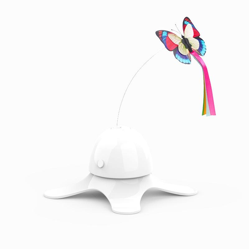 Cat Toy Electric Self-Hi Butterfly Turntable Toys Not Easily Poured Smart Teaser Cats Stick Replaceable Butterflies Pet Supplies