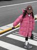 2025 Winter Girls' Warm Mid-Length Solid 90% White Duck Down Puffer Jacket