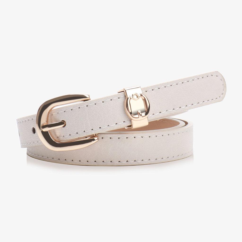 Minimalist Pu Leather Womens Fashion Belt With Gold Buckle For Casual Jeans Styling