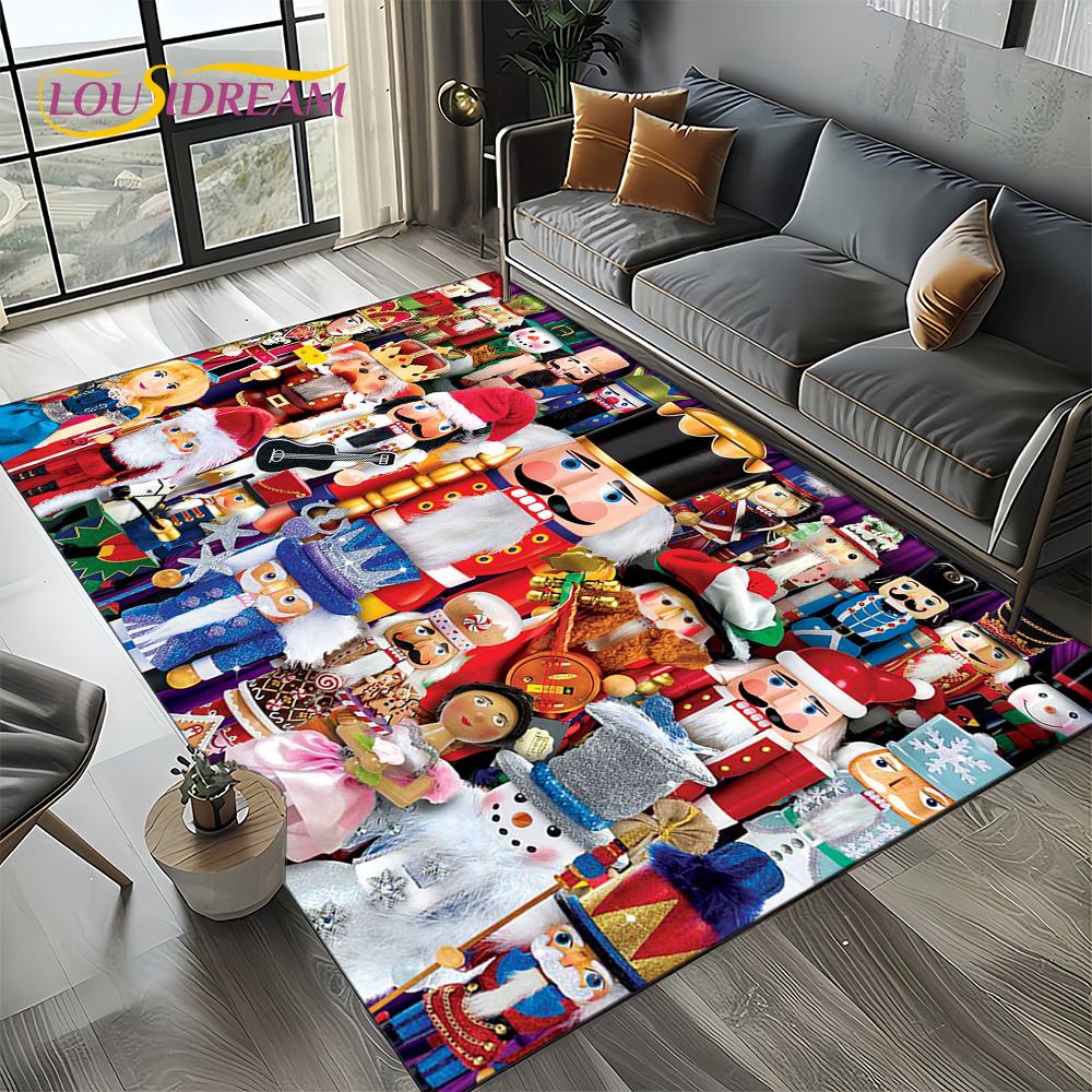 

Christmas Tree New Year Nutcracker Cartoon Fairy Tales Carpet Rug for Living Room Bedroom Home Sofa Decoration,Kids Floor Mat 40x60cm( 15x23in )