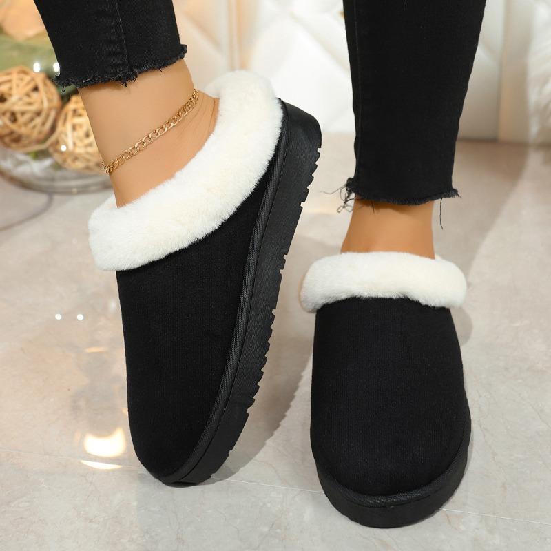 Cross-border Foreign Trade Mao Mao Mouth Snow Boots Women's Winter New Korean Version Thick-soled Short Tube Thickened One Pedal Lazy