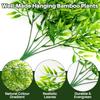 2PCS Fake Hanging Plants - Lifelike Artificial Bamboo Plants Outdoor, Fake Bamboo Leaves Plant for Study Yoga Living Room Patio Porch Stair Wedding