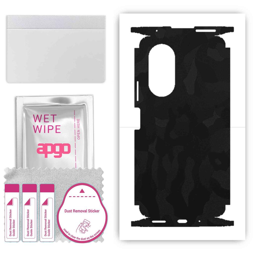 apgo Protective Skin Sticker for the Back+sides Compatible with Honor 50 SE, Full Wrap Film, Foil, Vinyl - Pattern Black Camo