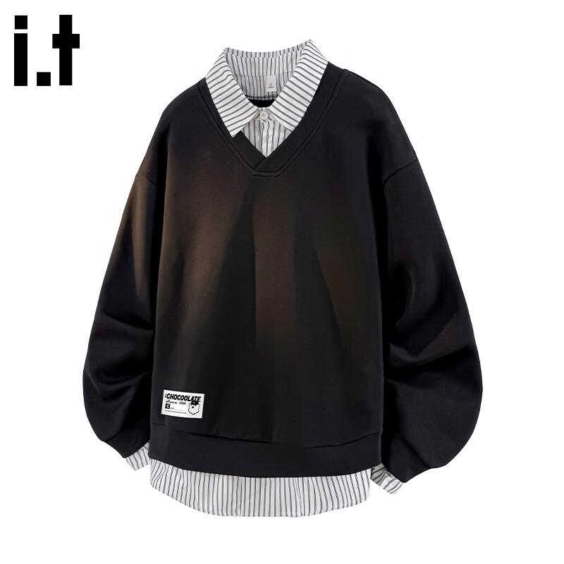 

CHOCOOLATEit Men s Faux Two-Piece Lapel Sweatshirt XL
