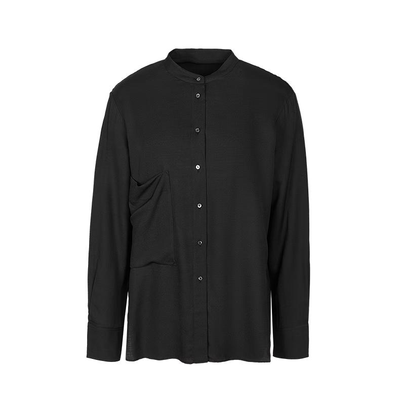 Less 2025 Winter Long Sleeve Stand Collar Shirt