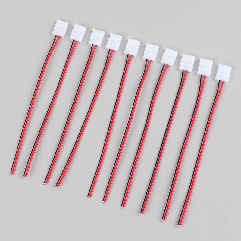 10 Pcs 2 Pin Power 8Mm 10Mm Led Strips Lights Connector Splice Clip For Smd