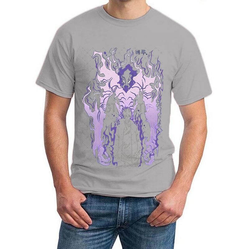 Solo Leveling Anime T-shirt Men Women Harajuku Manga Sung Jin Woo Gothic T Shirt Short Sleeve Crewneck Unisex Streetwear