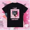 2025 Summer I Am Contaminated with Funny Cat Meme Short Cartoon Sleeve 100% Cotton Men Women Vintage Men's T-shirt Leisure Neck