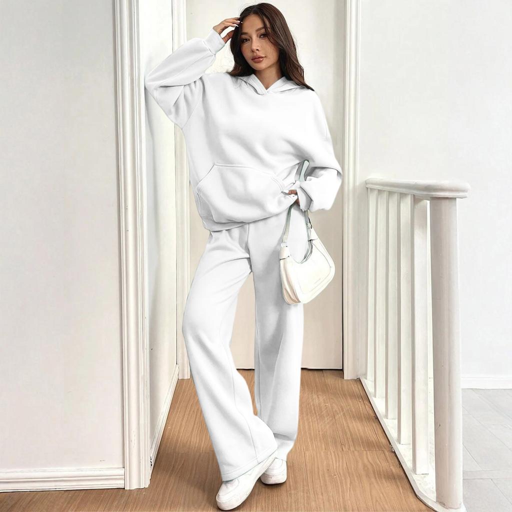 Women's Casual Warm Hooded Sweatshirt And Sweatpants /Winter Sports Set