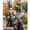 Statua di Gnomo da Giardino Selvatico e Fantasioso, Motociclista, per Decorazione Esterna