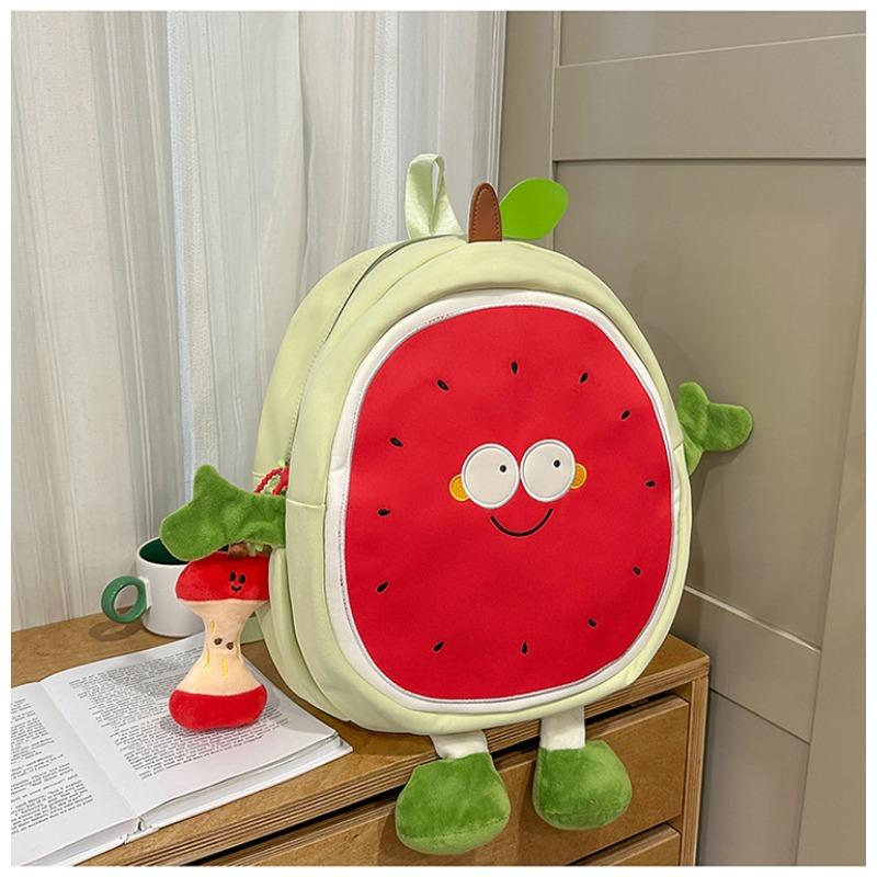 New High-value, Fresh, Sweet and Funny Apple Backpack, Grade 1-3 Large-capacity Backpack for Primary and Secondary School Students