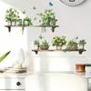Watercolor Potted Plant Butterflies Wall Stickers for Living Room Decoration Wall Decals Bedroom Kids Home Decor Background