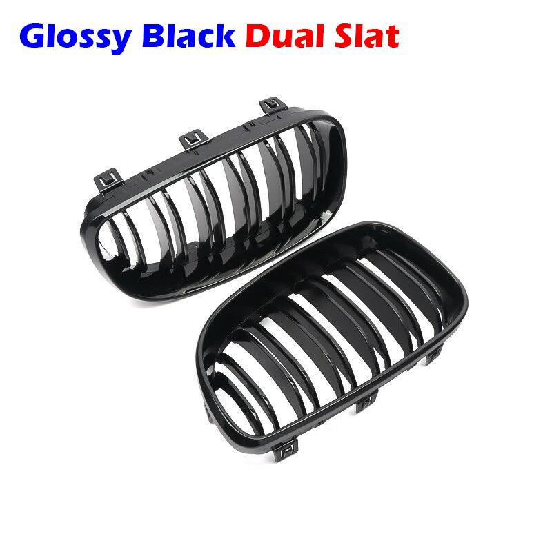 Rhyming Car Nierengrill Dual Single Slat Black Sport Racing Grille für BMW 1er E81 E82 E87 E88 2008–2013 Auto