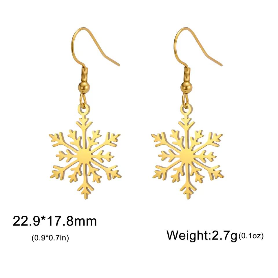 Jeshayuan Christmas Snowflake Pendant Necklace for Women Stainless Steel Neck Chain Special Jewelry Gift