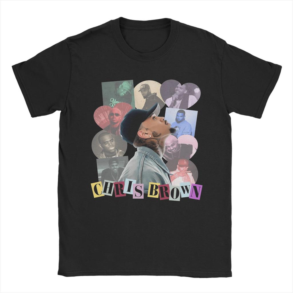 Men Rapper Chris Brown Breezy Bowl XX Tour T Shirts Pure Cotton Clothing Fashion Short Sleeve Crew Neck Tees Plus Size T-Shirts