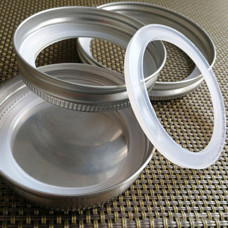 Silikonová víčka na zavařovací sklenice Skladování potravin Vzduchotěsné sklenice Náhradní 10 kusů Nepropustné gumové těsnění Kroužky Sponové víčko Pro skladovací sklenice