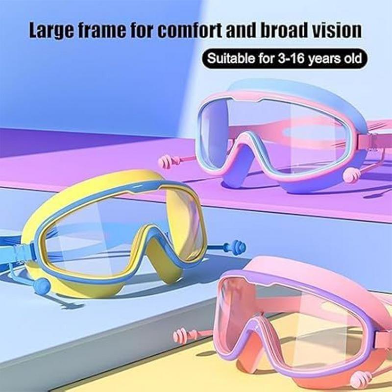 Kids Swimming Goggles Anti-UV No Leaking Pool Eyewear for Boys and Girls Anti-fog No Nose Bridge Design Swimming Eyeglasses