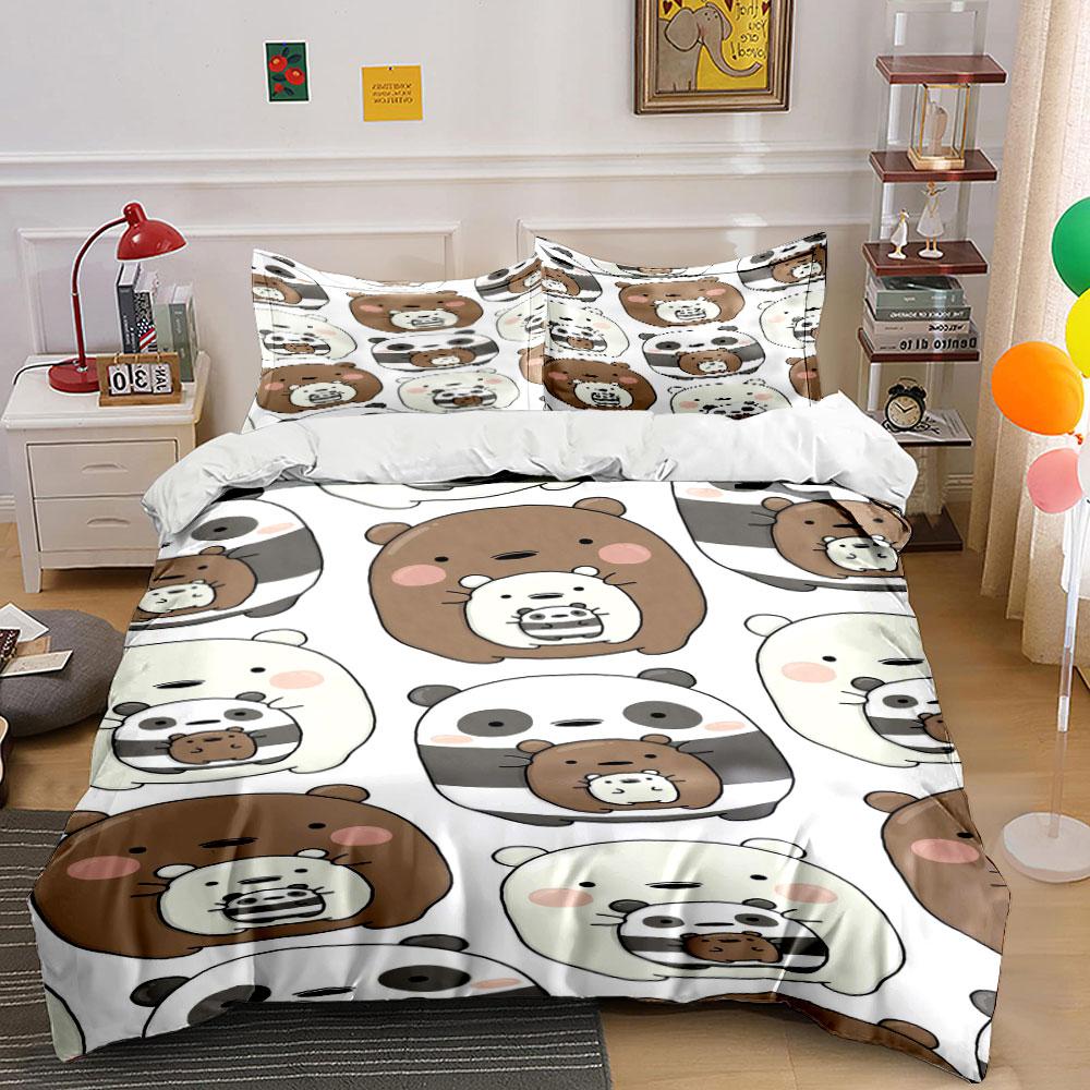 Bear and panda faces. Bedding sets Duvet cover sets Duvet covers Pillowcases(1 * Duvet Cover 2 * Pillowcases without duvet insert)