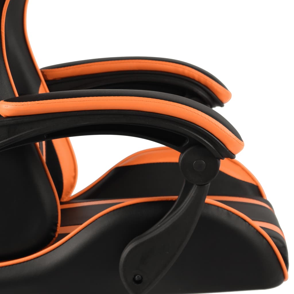 Gaming Chair In Black and Orange Artificial Leather
