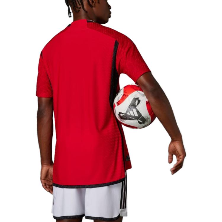 Adidas Manchester United Letter Print Logo Crew Neck T-Shirt Men Tops Red IN3520