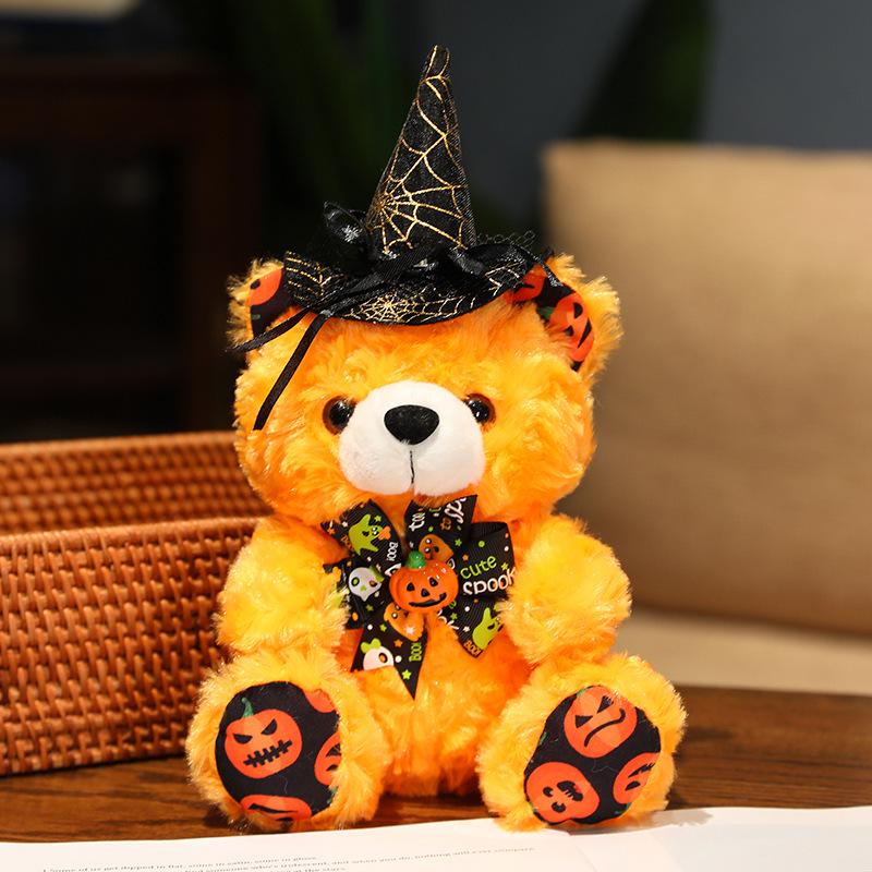 Halloweenowy Duch Dynia Niedźwiedź Pluszowa Zabawka - Koszulka Dekoracja Pluszowego Niedźwiadka