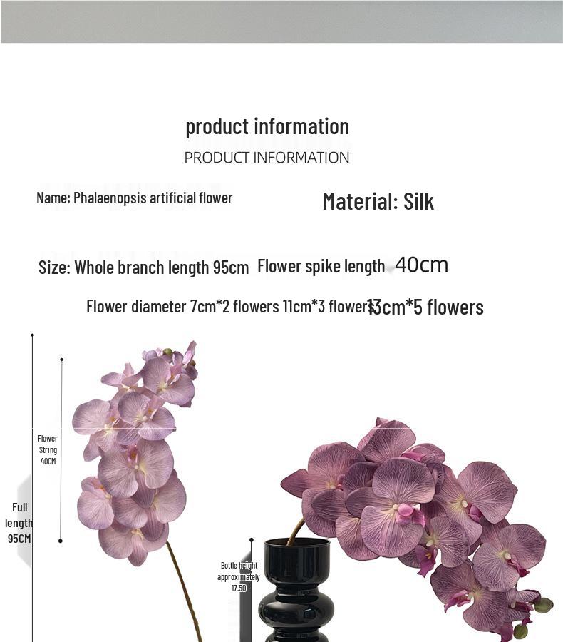 White Phalaenopsis Artificial Floral Arrangement - Realistic High-End Decorative Accent