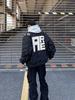 Unisex Winter Street Style Embroidered Bomber Jacket with Stand Collar