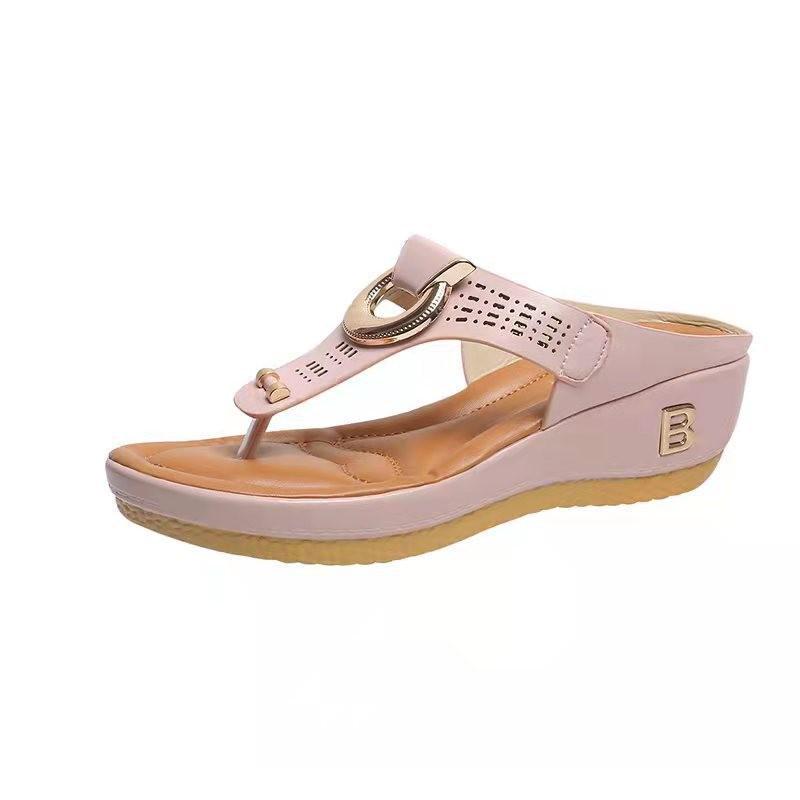 Women's Wedge Heel Cross-Band Sandals – Summer Beach Toe, European & American Style