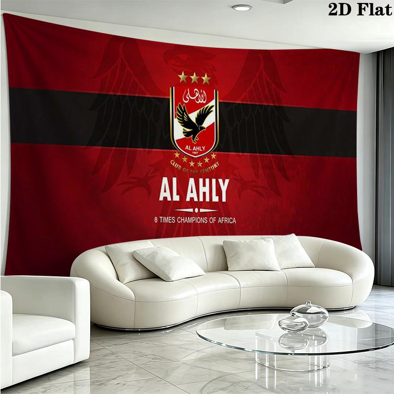 Al Ahly Sporting Wall Tapestry Aesthetic Wall Hanging Printed Fabric Blanket Decorative Tapestries for Bedroom Living Room Home Decor
