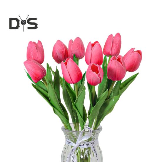 10 Stück künstliche Tulpen mit Stiel, realistisch, für Zuhause, Büro, Tischdekoration, Hochzeit, Kunstblumenzweig, künstliche Blumenarrangement, Dekoration, Foto