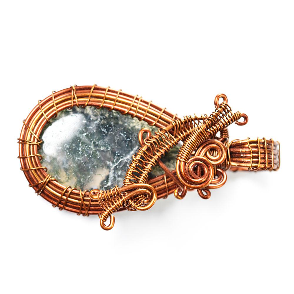 75 ct Natural Jasper Oval Cut Copper Wrapped Pendant Gemstone Jewelry Gift
